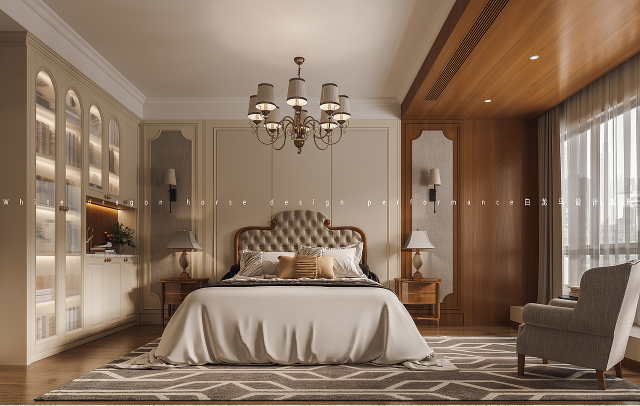美式轻奢——白龙马效果图