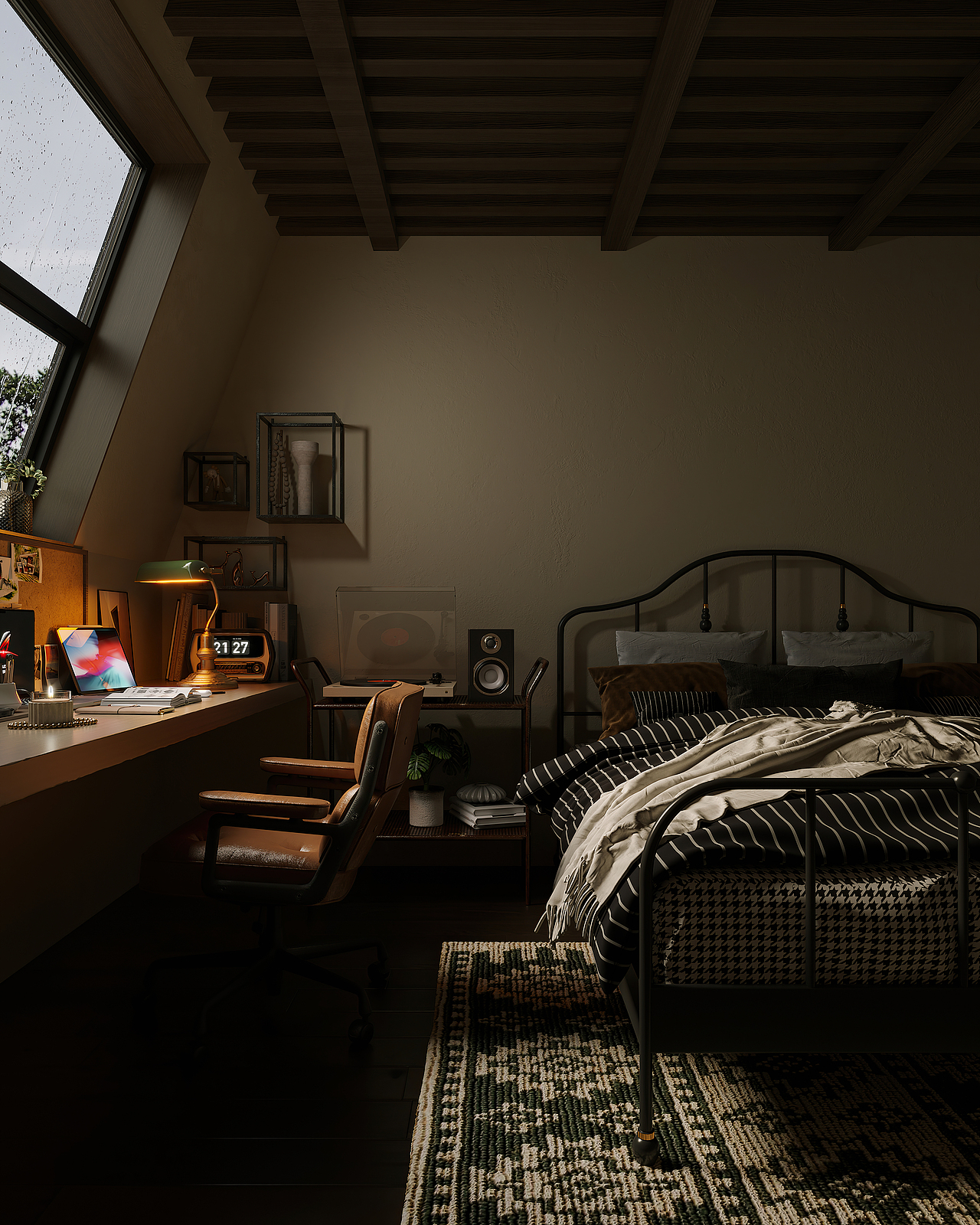 临摹站内大神 QX丨VISION的【雨夜阁楼】