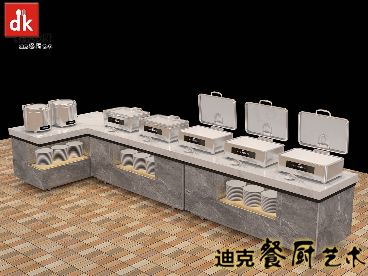 酒店自助餐台设计 自助餐台炉具设备一体炉厂家