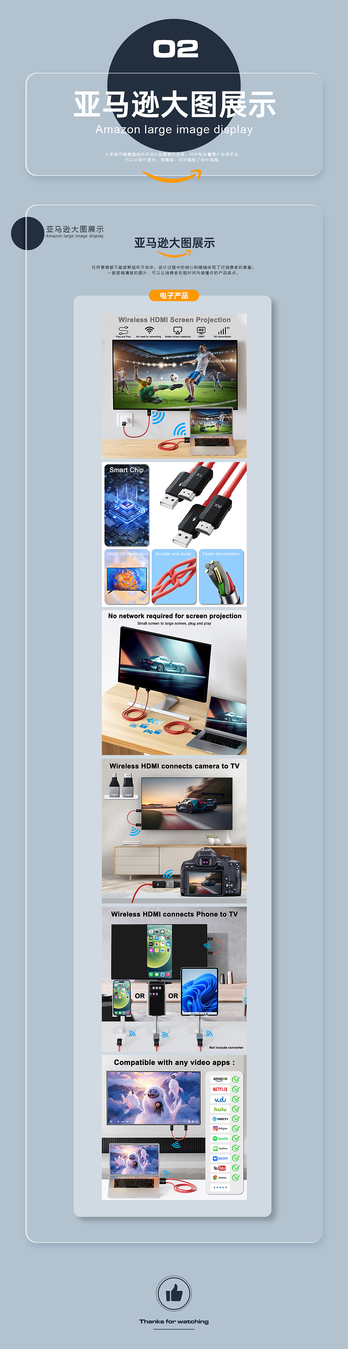 亚马逊详情/无线HDMI/电商详情页（图ZMzQ5MTU1NDgw） - 电商 - 站酷设计师记录生活的山闻鱼原创素材 - 站酷ZCOOL