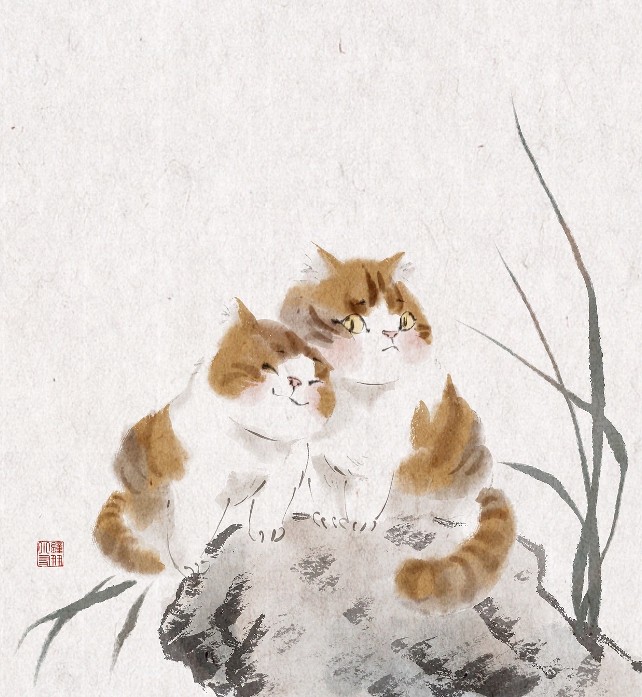水墨花鸟系列（图ZMzYxMDIyMTI4） - 儿童插画 - 站酷设计师钟小朋友原创素材 - 站酷ZCOOL