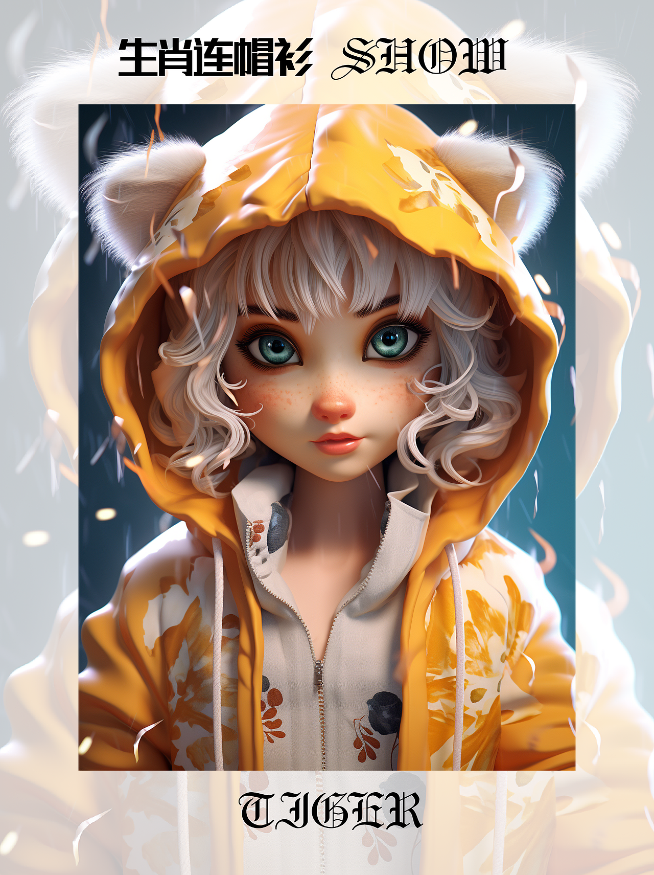 生肖主题连帽衫娃娃服装设计(女孩)