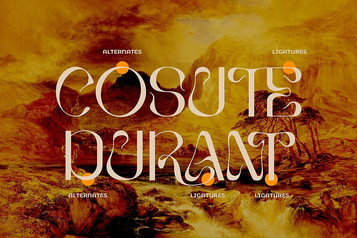 潮流复古优雅时尚文创潮牌海报标题酸性迷幻英文字体