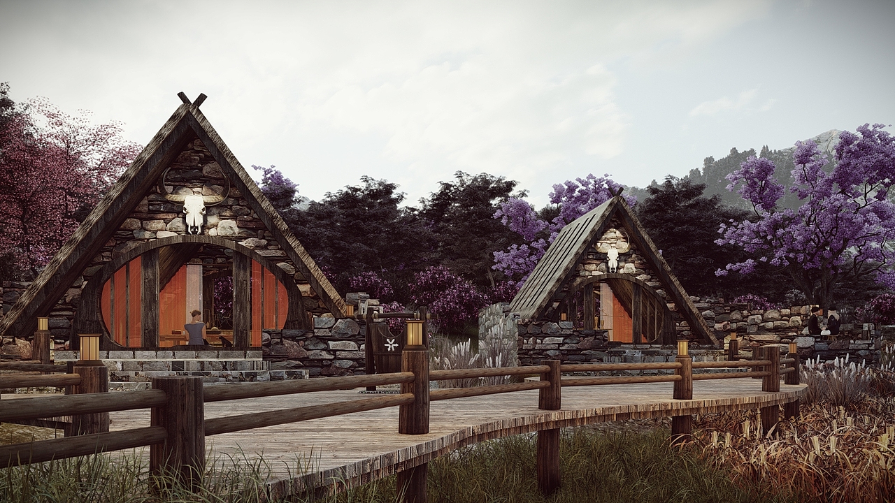 野奢木屋民宿景观设计（图ZMzEwNTIwMjk2） - 景观设计 - 站酷设计师索梵设计原创素材 - 站酷ZCOOL