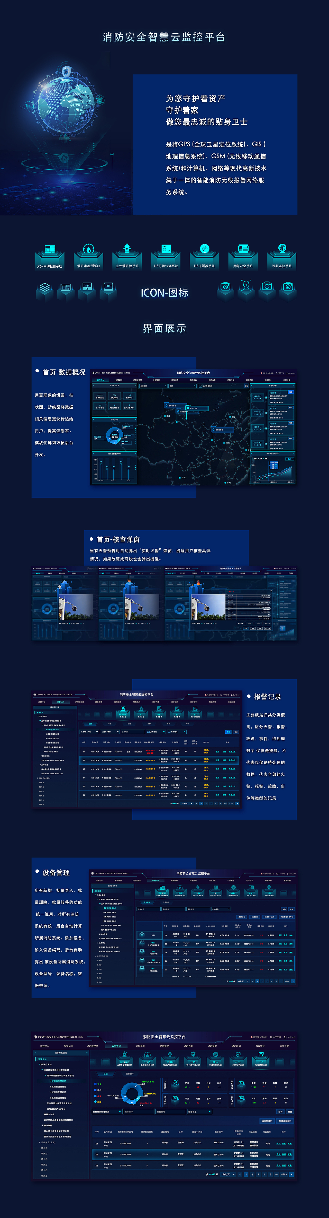 消防安全智慧云监控平台&移动端（图ZMjk2MTk3NTc2） - 软件界面 - 站酷设计师容喻原创素材 - 站酷ZCOOL