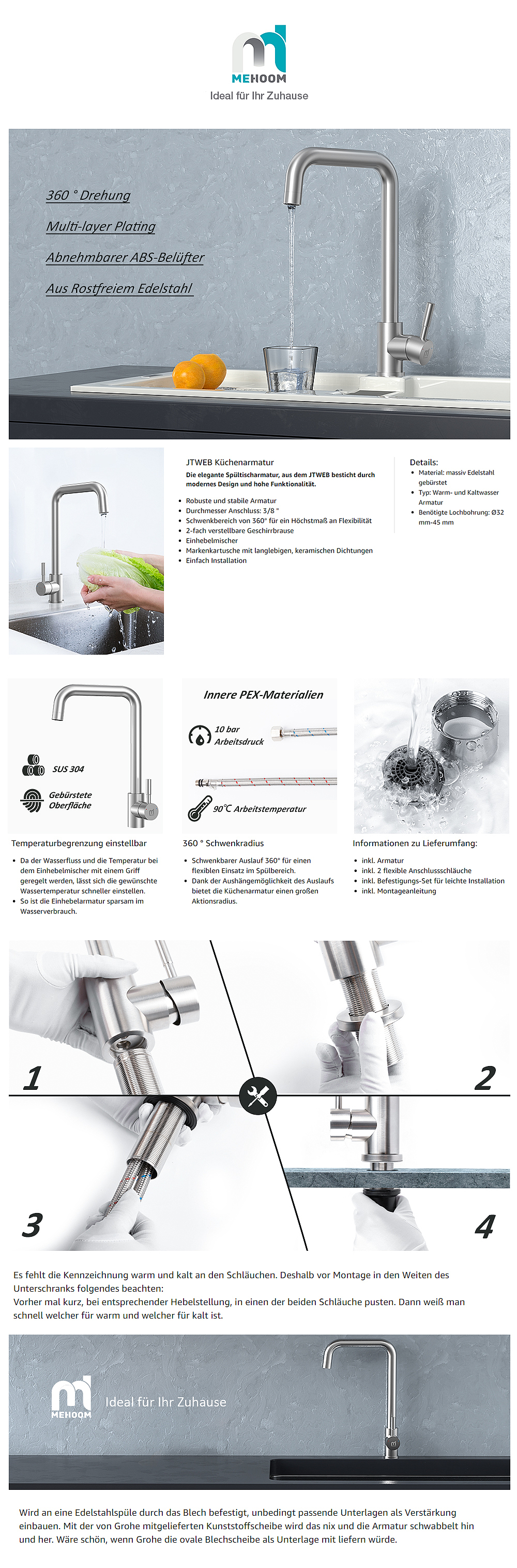 亚马逊#厨房水龙头#品牌设计#详情页设计（图ZMzI5MzIzNzk2） - 产品 - 站酷设计师木爻木原创素材 - 站酷ZCOOL