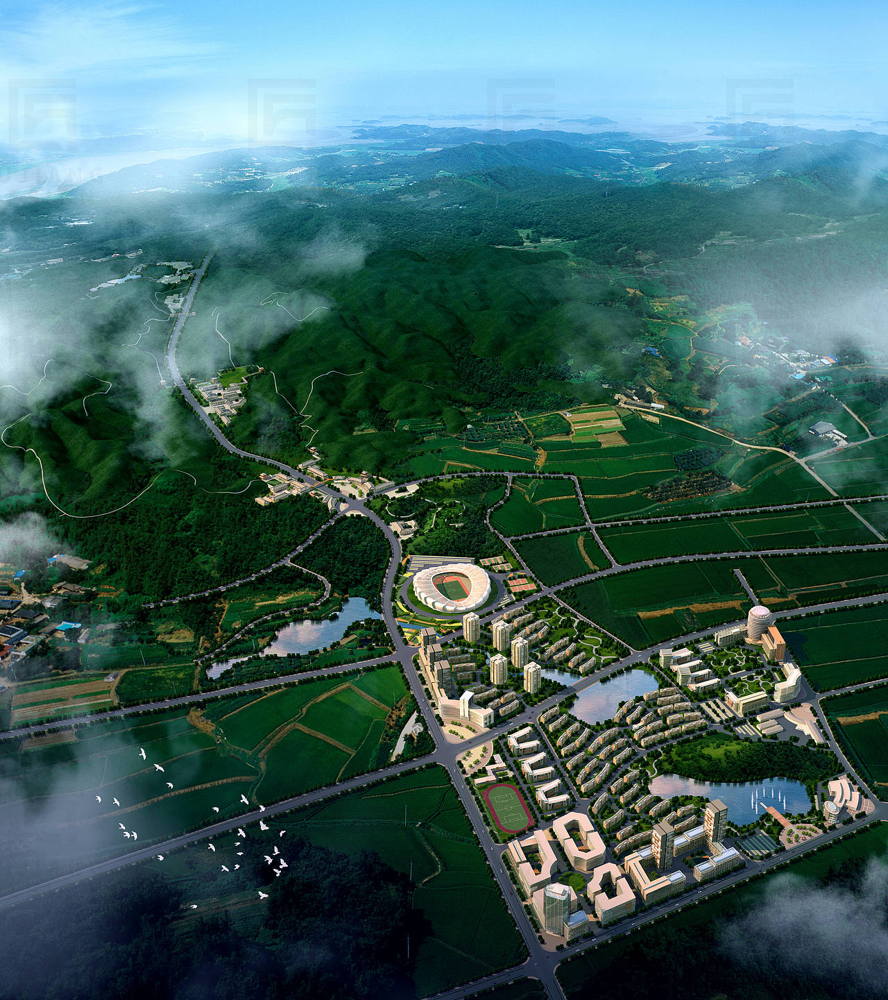 室外效果图——鸟瞰图（图ZMzE3OTI0NDMy） - 建筑设计 - 站酷设计师甜甜设计2原创素材 - 站酷ZCOOL