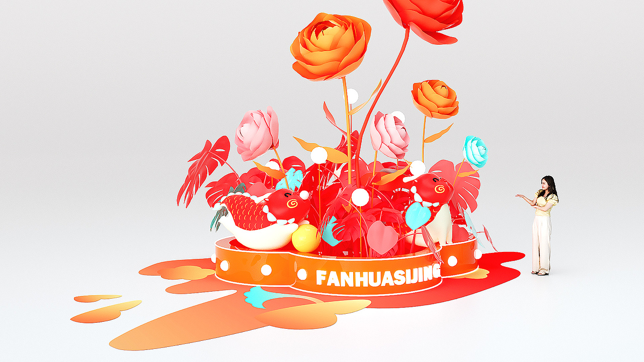 龙年圣诞新年双旦IP美陈-繁花似锦（图ZMzUzMTAzNjU2） - IP形象 - 站酷设计师西创文化原创素材 - 站酷ZCOOL