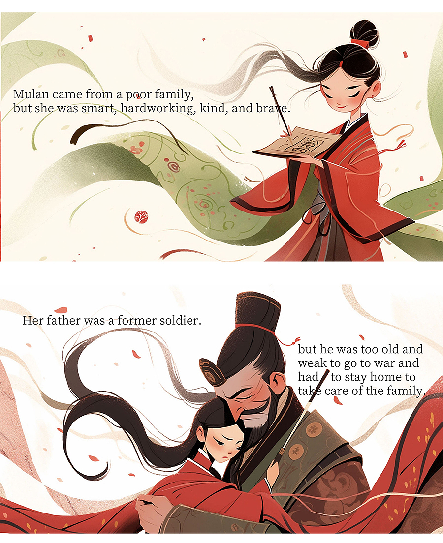 AI绘画 木兰从军绘本（图ZMzU1MDEzMjE2） - AI作品 - 站酷设计师菲临原创素材 - 站酷ZCOOL