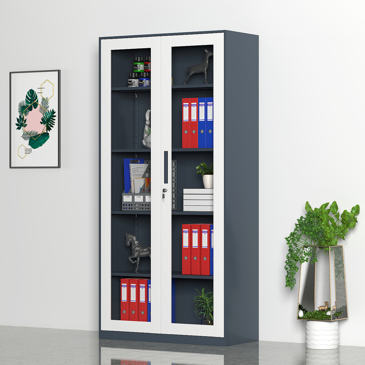 钢制办公家具-套色文件柜-拆装柜-3