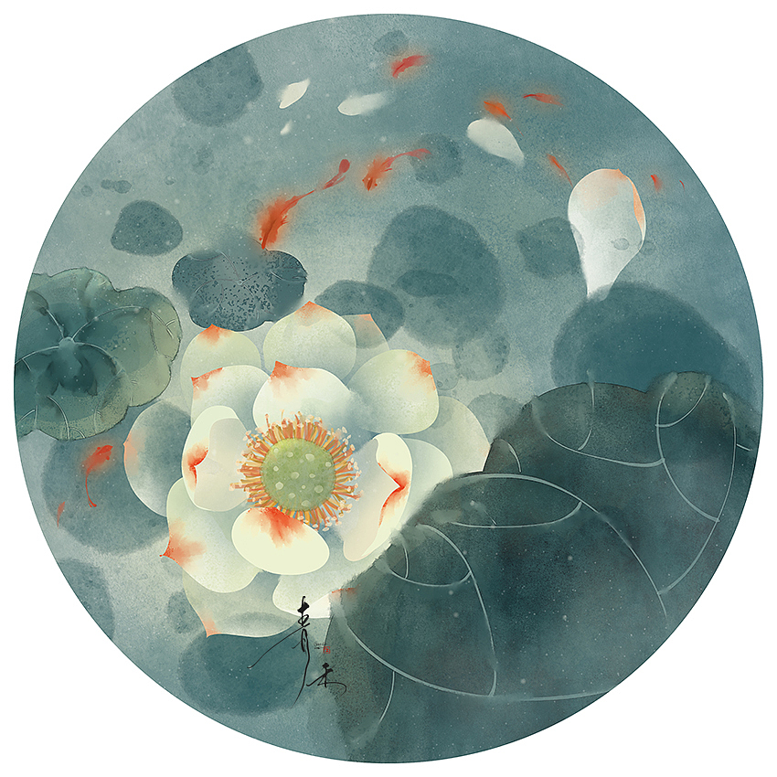 荷花集（图ZMzAxMTQ0MzUy） - 艺术插画 - 站酷设计师轻快的小船原创素材 - 站酷ZCOOL