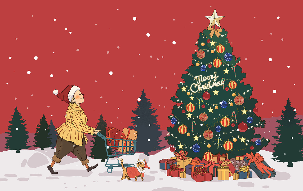 圣诞节快乐~（图ZMzI0OTgzODEy） - 绘本 - 站酷设计师墨粒黍原创素材 - 站酷ZCOOL