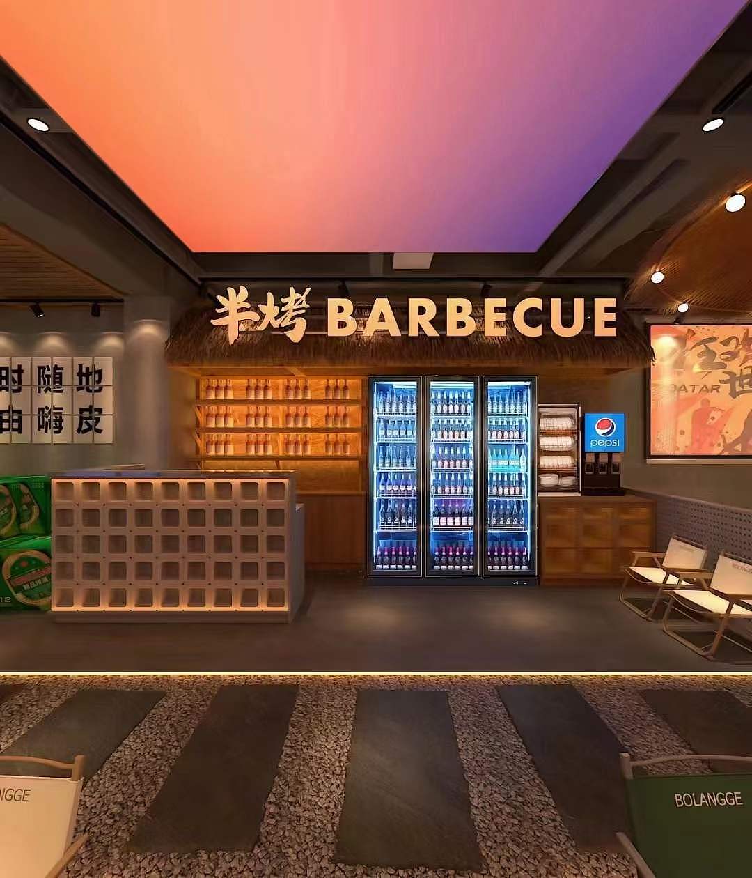 氛围感满分的露营风烧烤店|餐饮店设计