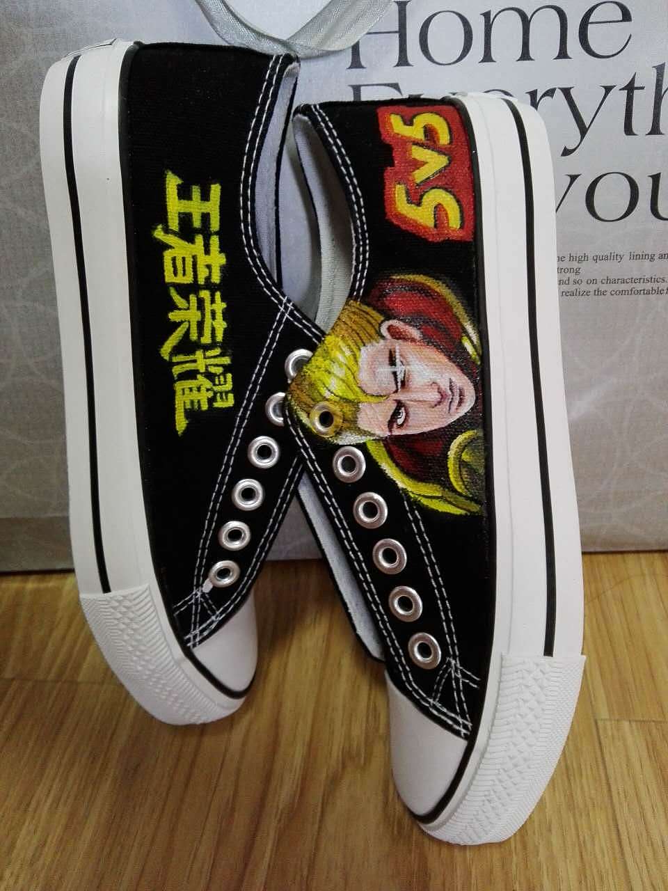 以前画的鞋子丙烯手绘王者荣耀