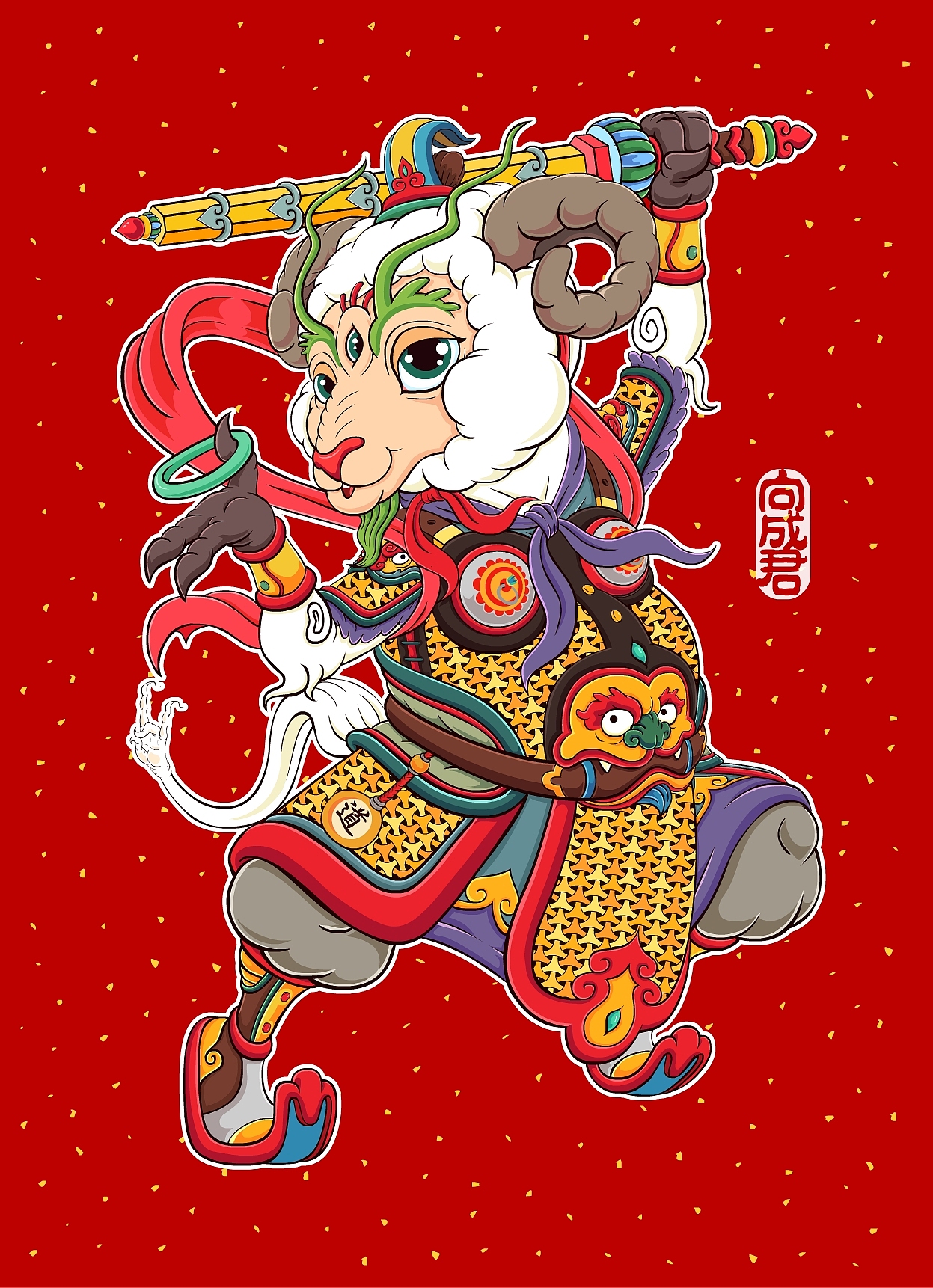 向成君原创画-《十二生肖门神》（图ZMzE3NDgxMDUy） - 商业插画 - 站酷设计师向成君原创素材 - 站酷ZCOOL