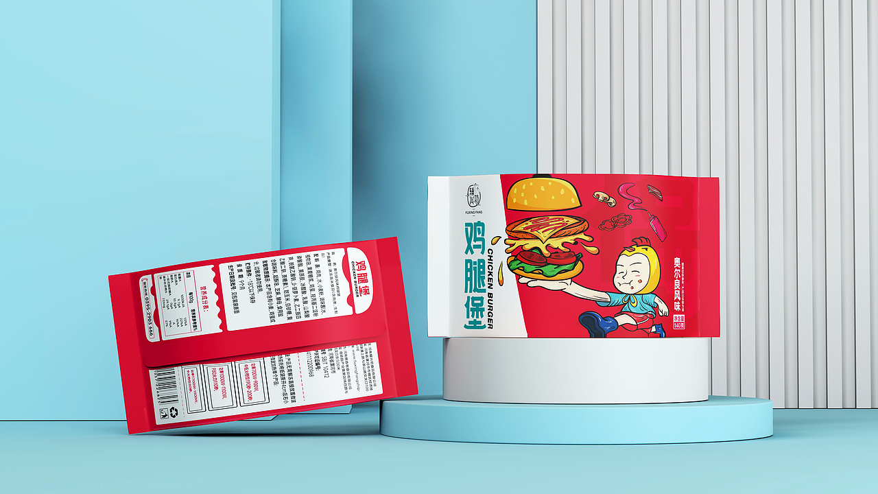 【快消品包装设计】辅兴坊鸡腿堡系列包装设计