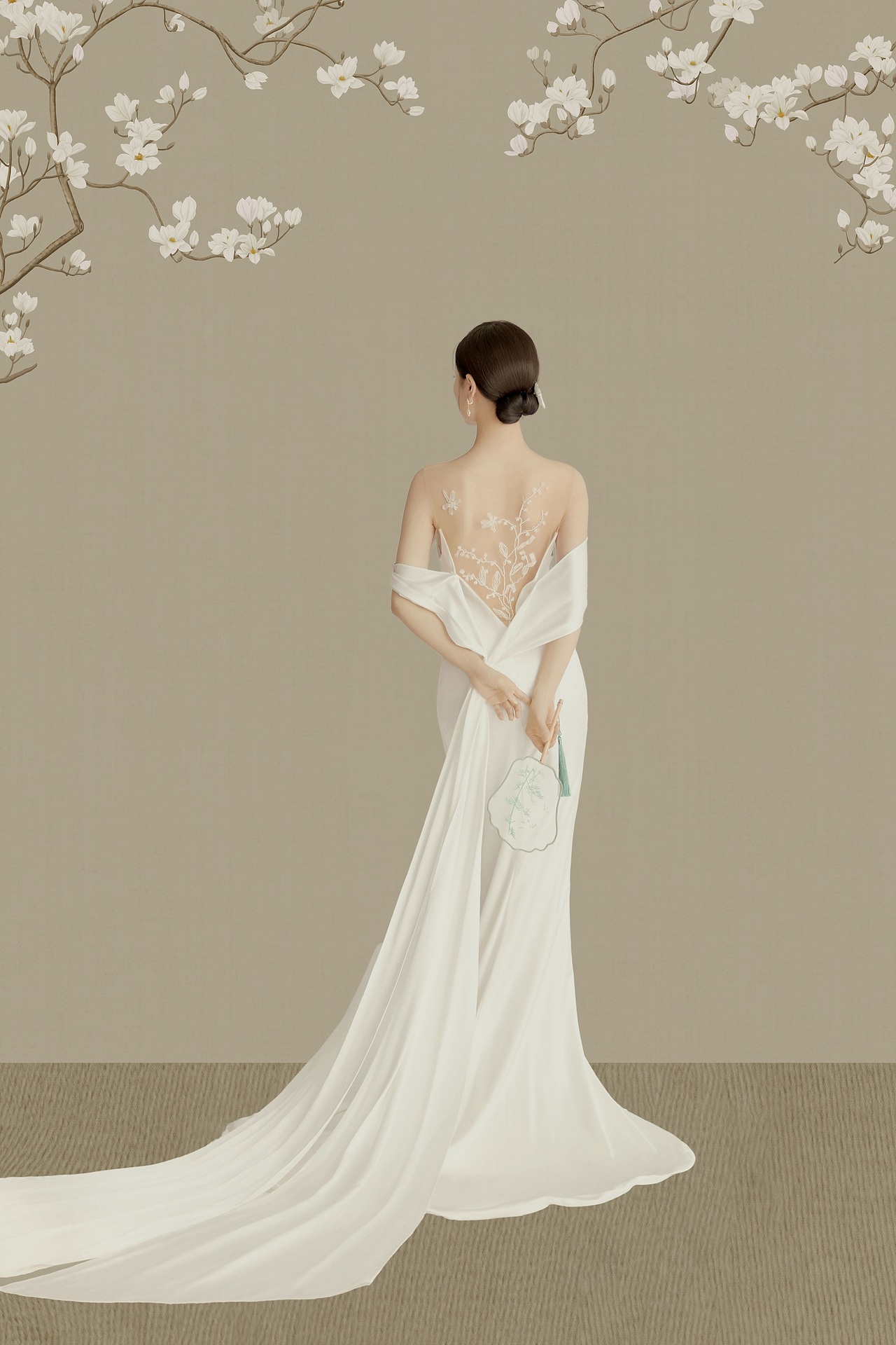 一眼美翻了!诗意温婉的中式工笔画婚纱照