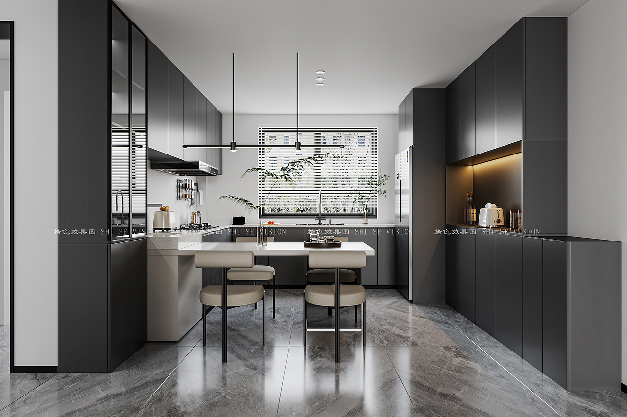 现代客餐厅——个人工作室效果图案例分享