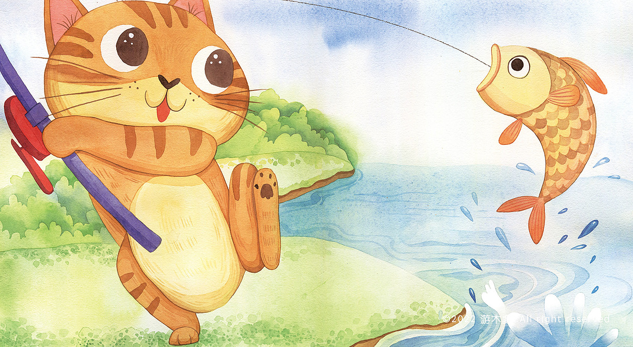 【绘本】小猫钓鱼