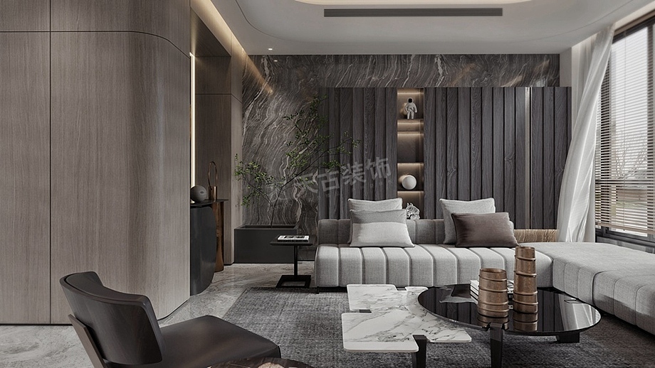 璧山碧桂园别墅装修案例,意式轻奢风格设计效果图