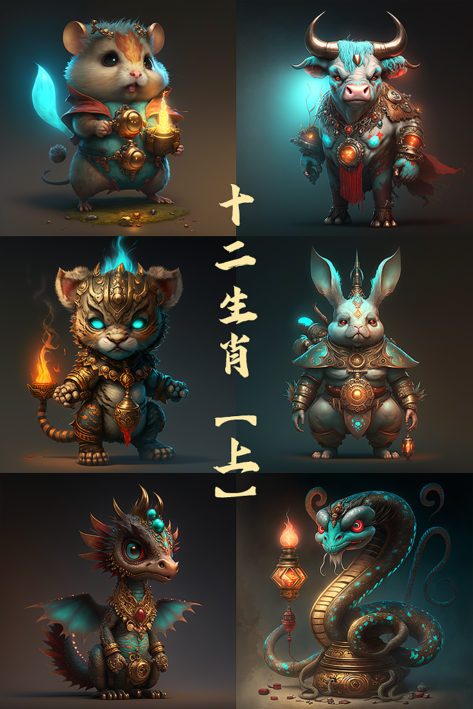 《十二生肖》中国文化-远古上神（图ZMzI3NDkzMzQw） - AI作品 - 站酷设计师极致原创设计原创素材 - 站酷ZCOOL