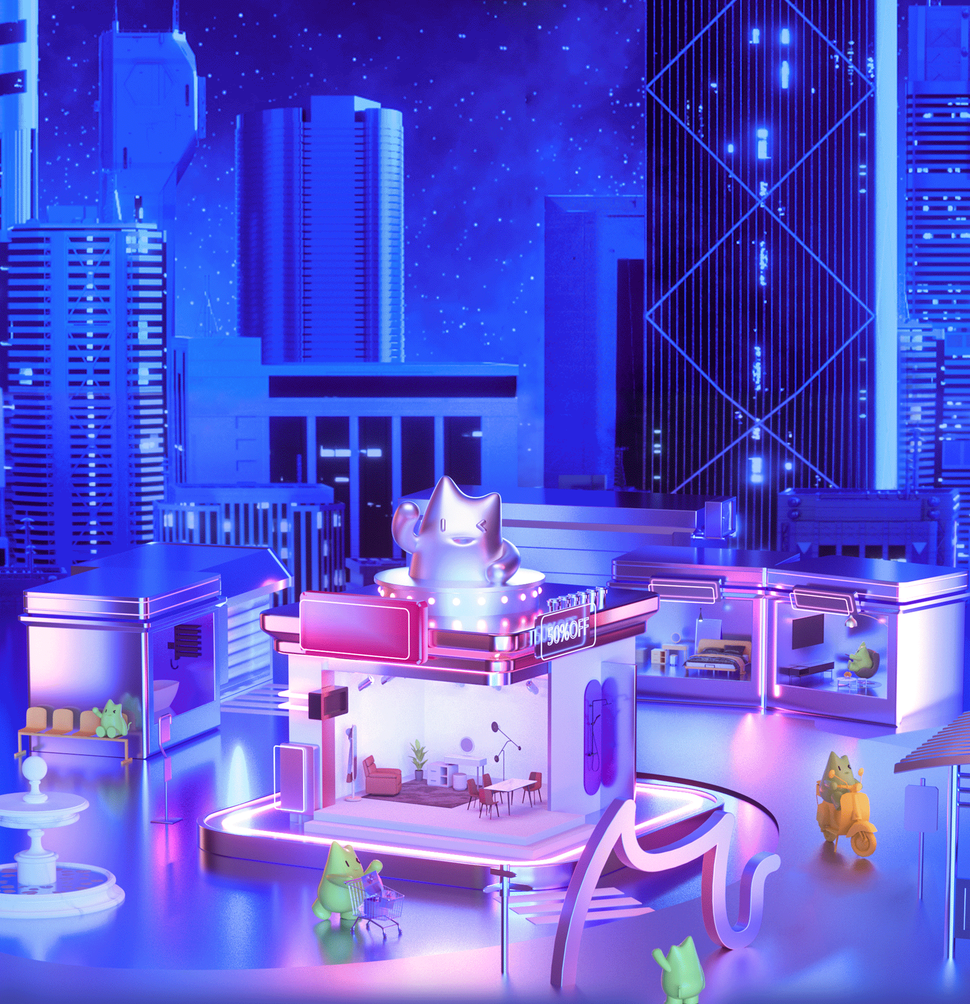 #WOW红星美凯龙旗下自营品牌龙猫先森双11主视觉（图ZMzE5NDQ1MTY4） - 电商 - 站酷设计师Lucy鹿视界原创素材 - 站酷ZCOOL