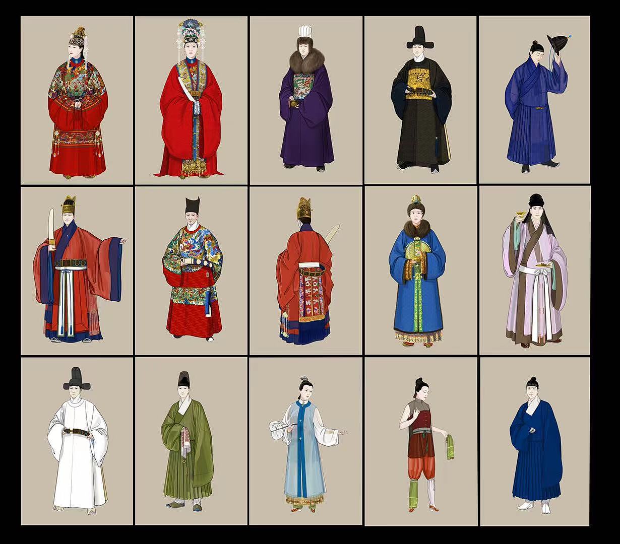 《我在明朝穿什么》明代晚期服饰图示（图ZMzI2NTc5OTU2） - 商业插画 - 站酷设计师洛中原创素材 - 站酷ZCOOL