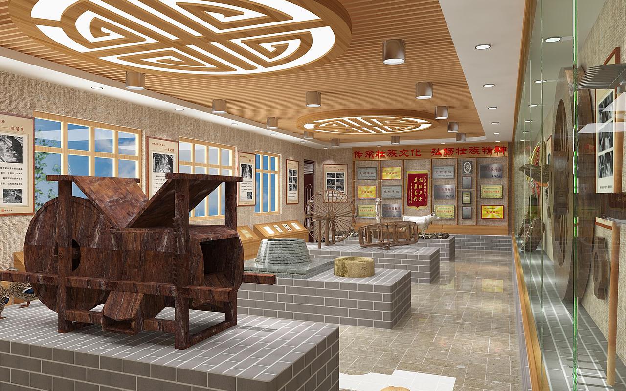 湖北竹溪县校史馆展厅模型效果图历史馆