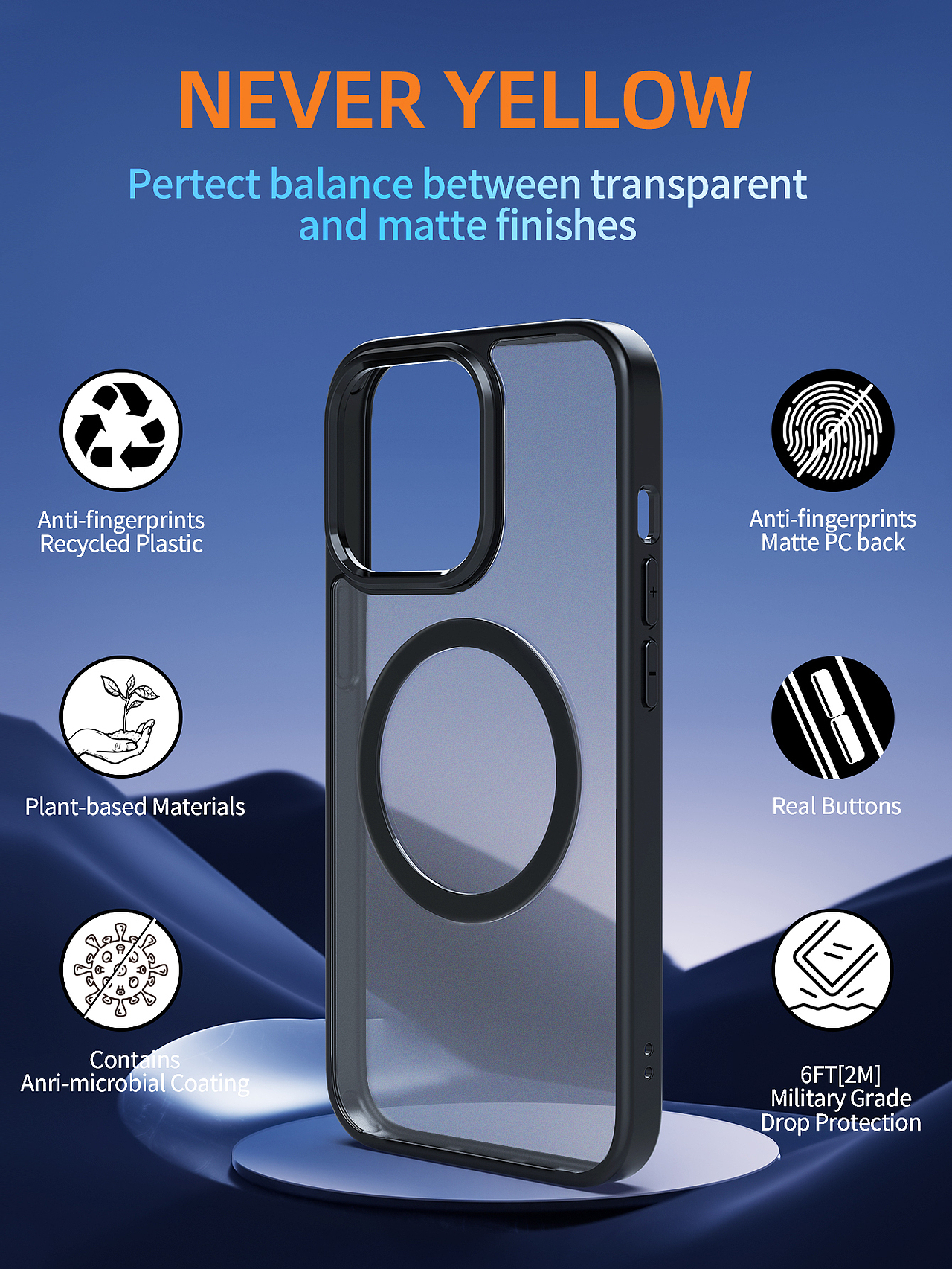 iPhone手机壳/磨砂透明手机壳/3C数码产品/3D建模渲染