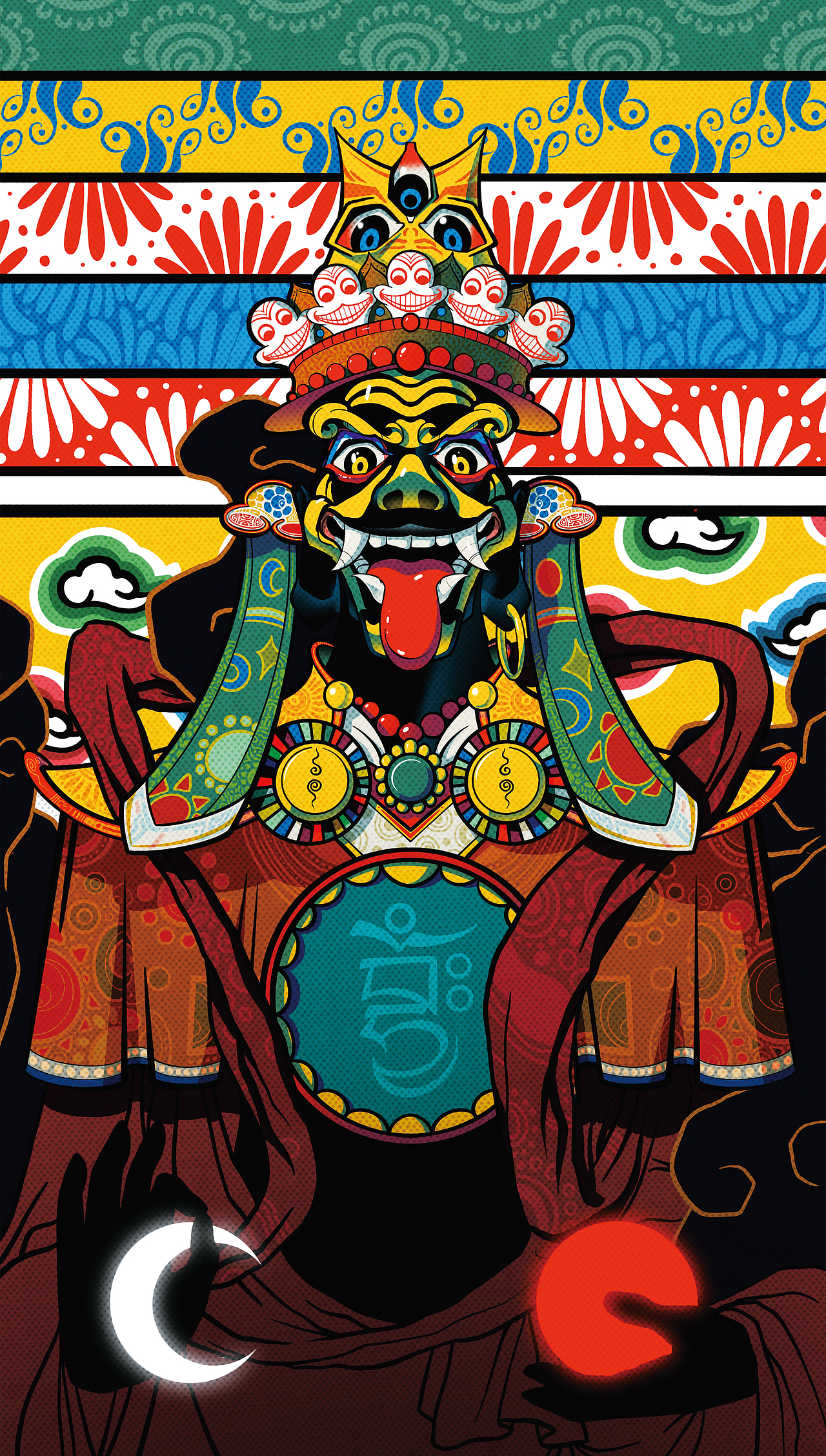 赛博唐卡 | 扎基拉姆绘画过程 | #procreate