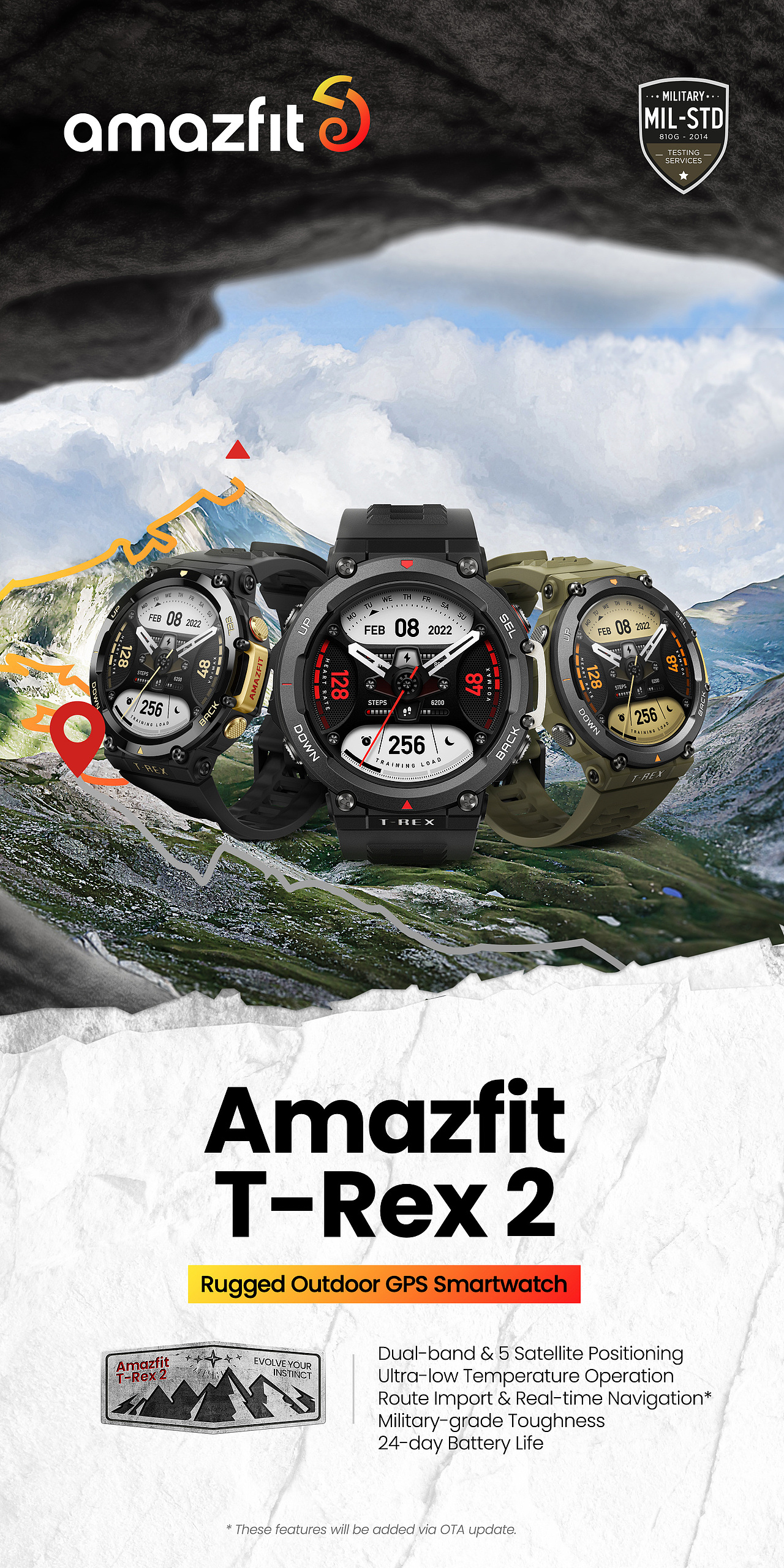 Amazfit T-Rex 2 智能手表产品视觉与视觉Guideline（图ZMzE2NzU0Mzc2） - 海报 - 站酷设计师OasisCreative原创素材 - 站酷ZCOOL