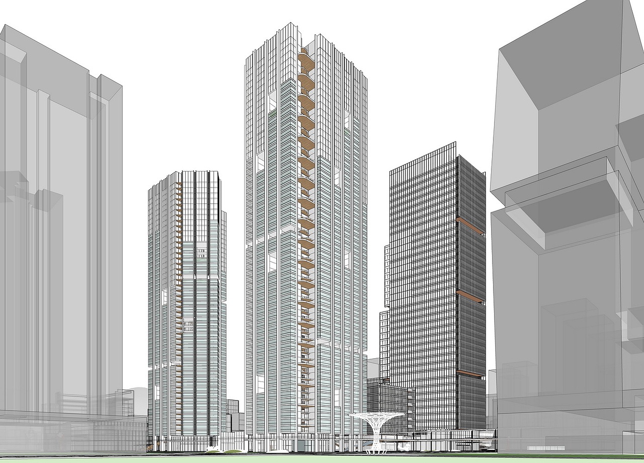 现代商业综合体SU模型下载