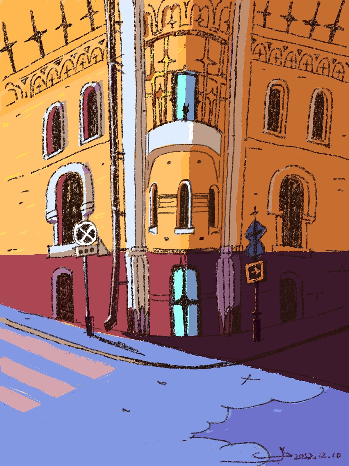 day 16 两点透视街道（图ZMzI1MTA1Njky） - 创作习作 - 站酷设计师Z54864969原创素材 - 站酷ZCOOL