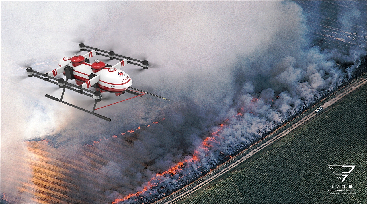 Rescue | 六旋翼消防无人机（图ZMzAwNTc3NDEy） - 其他工业/产品 - 站酷设计师LV阿布原创素材 - 站酷ZCOOL