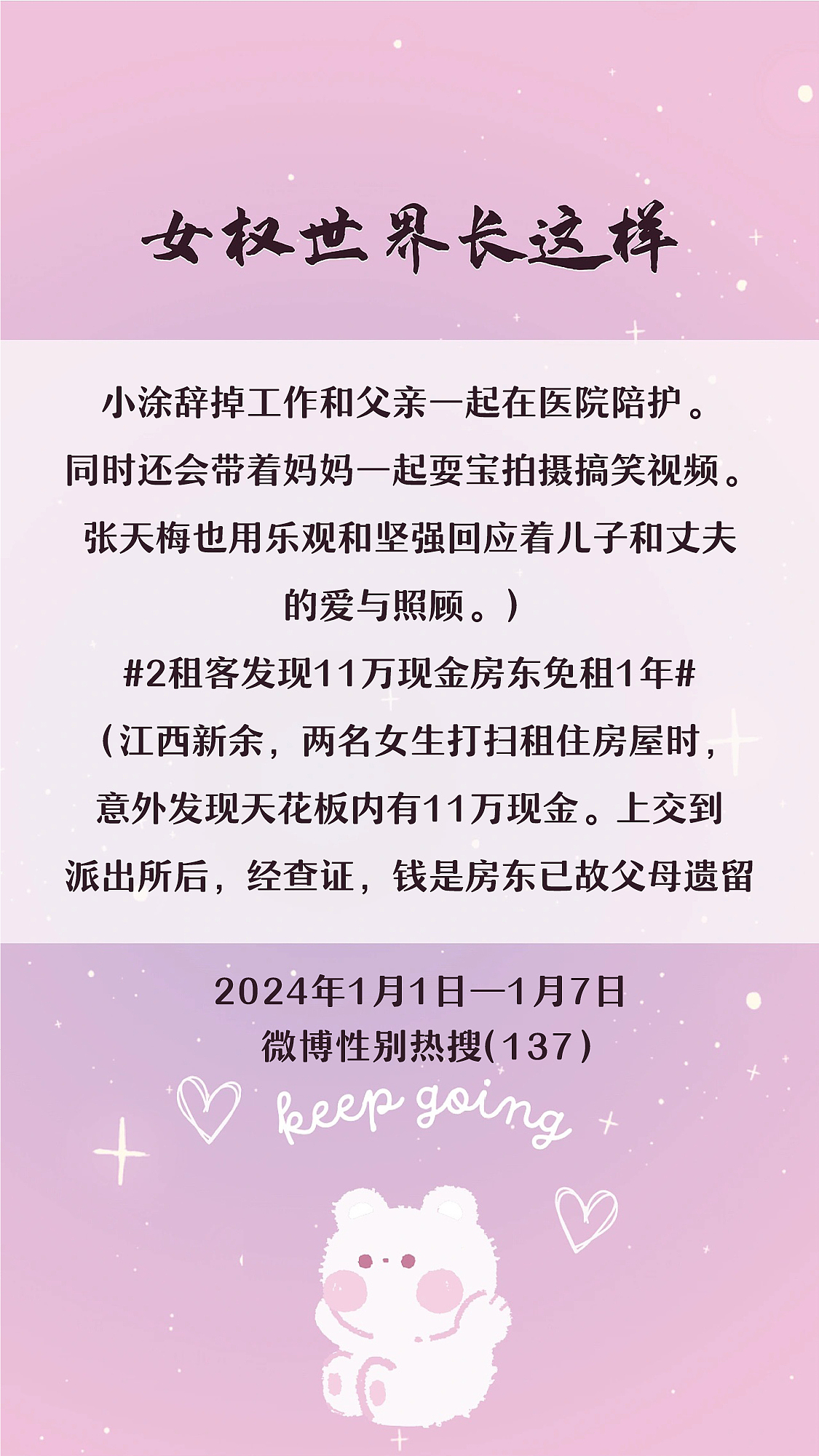 阿p-女权世界长这样73: 1/1/2024-1/7/2024（下）