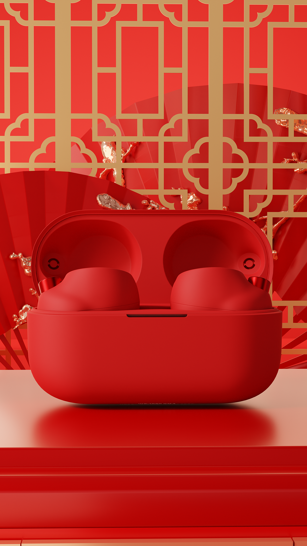 索尼-wf1000MX4耳机新春红特别版建模场景以及动态视频（图ZMzI3MzExODAw） - 海报 - 站酷设计师两年半设计工作室原创素材 - 站酷ZCOOL