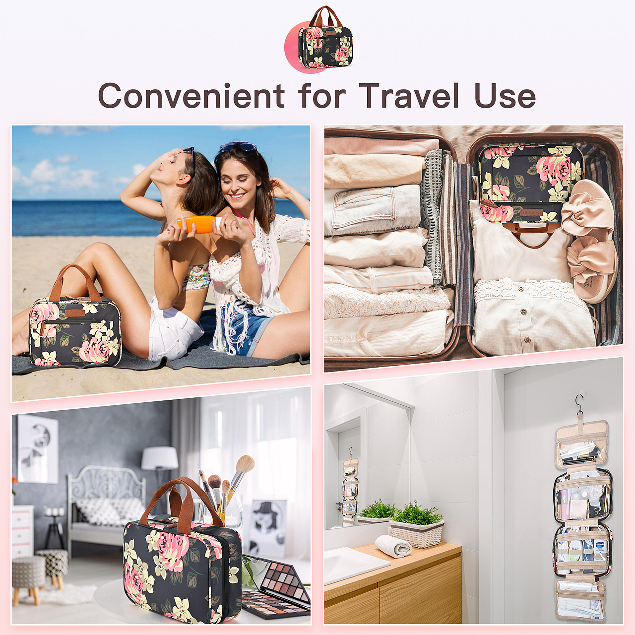 牡丹花旅行洗漱包