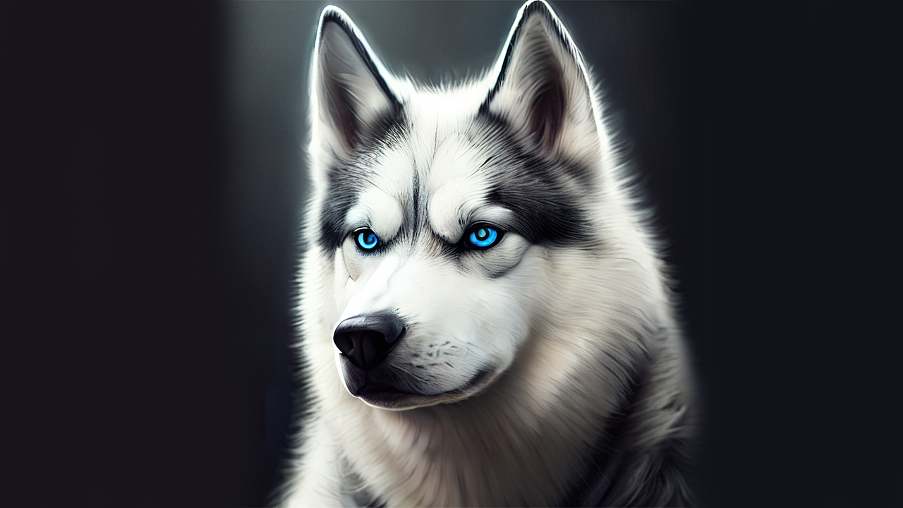 宠物哈士奇的电脑画像