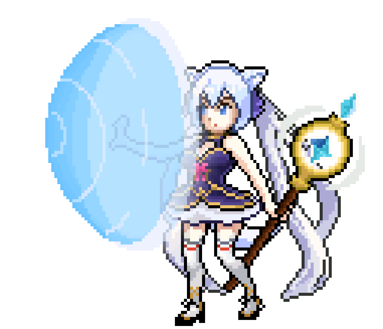 像素动画，魔法少女像素画，剑与魔法像素画，像素角色