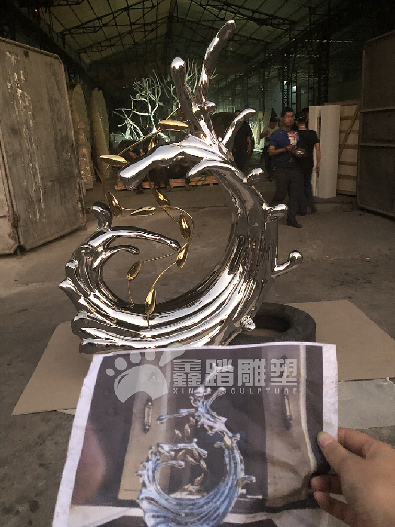 园林景观不锈钢浪花雕塑 镜面抽象浪花艺术品