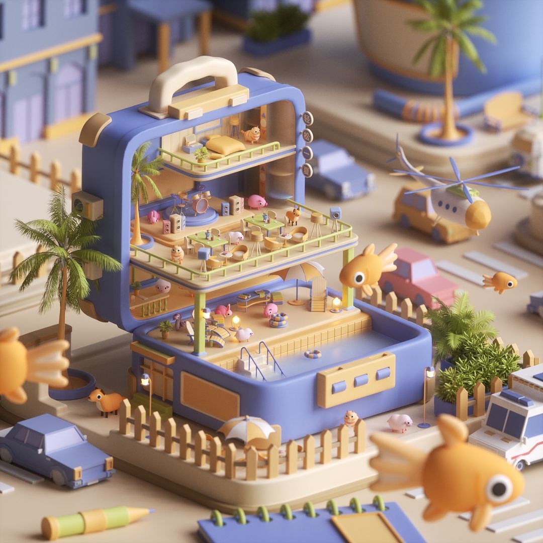 C4D零基础第五期学员作品——NiaoNiao的C4D课堂（上)（图ZMzE2Mzg1NTcy） - 场景 - 站酷设计师我就是NiaoNiao原创素材 - 站酷ZCOOL