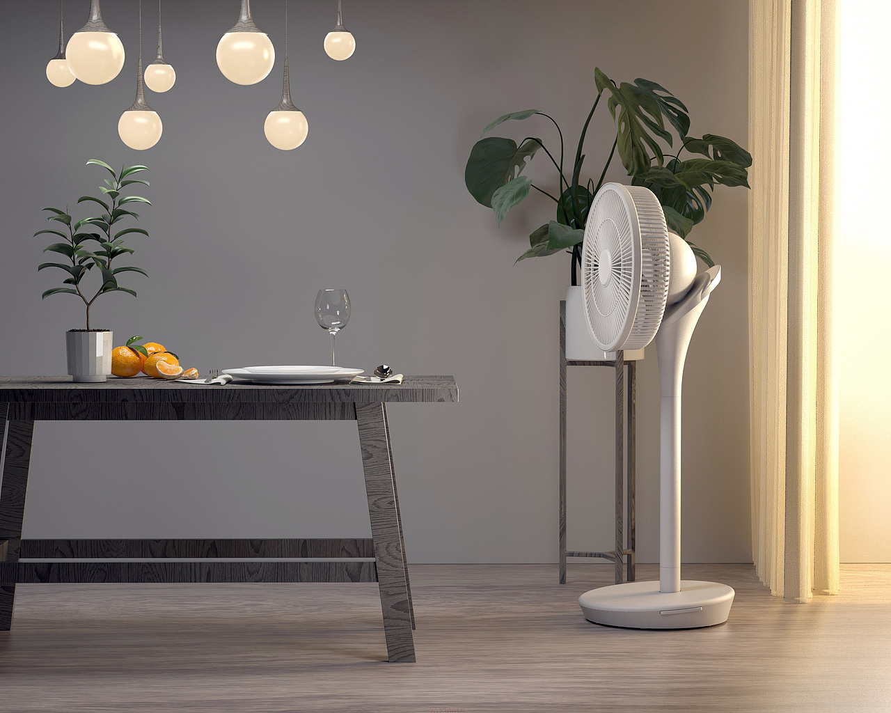 产品渲染-风扇产品场景渲染