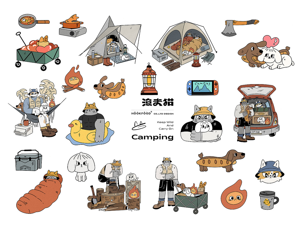 HOOKCAT 系列插画（图ZMzA0MjIwODQ4） - 商业插画 - 站酷设计师水母咪原创素材 - 站酷ZCOOL