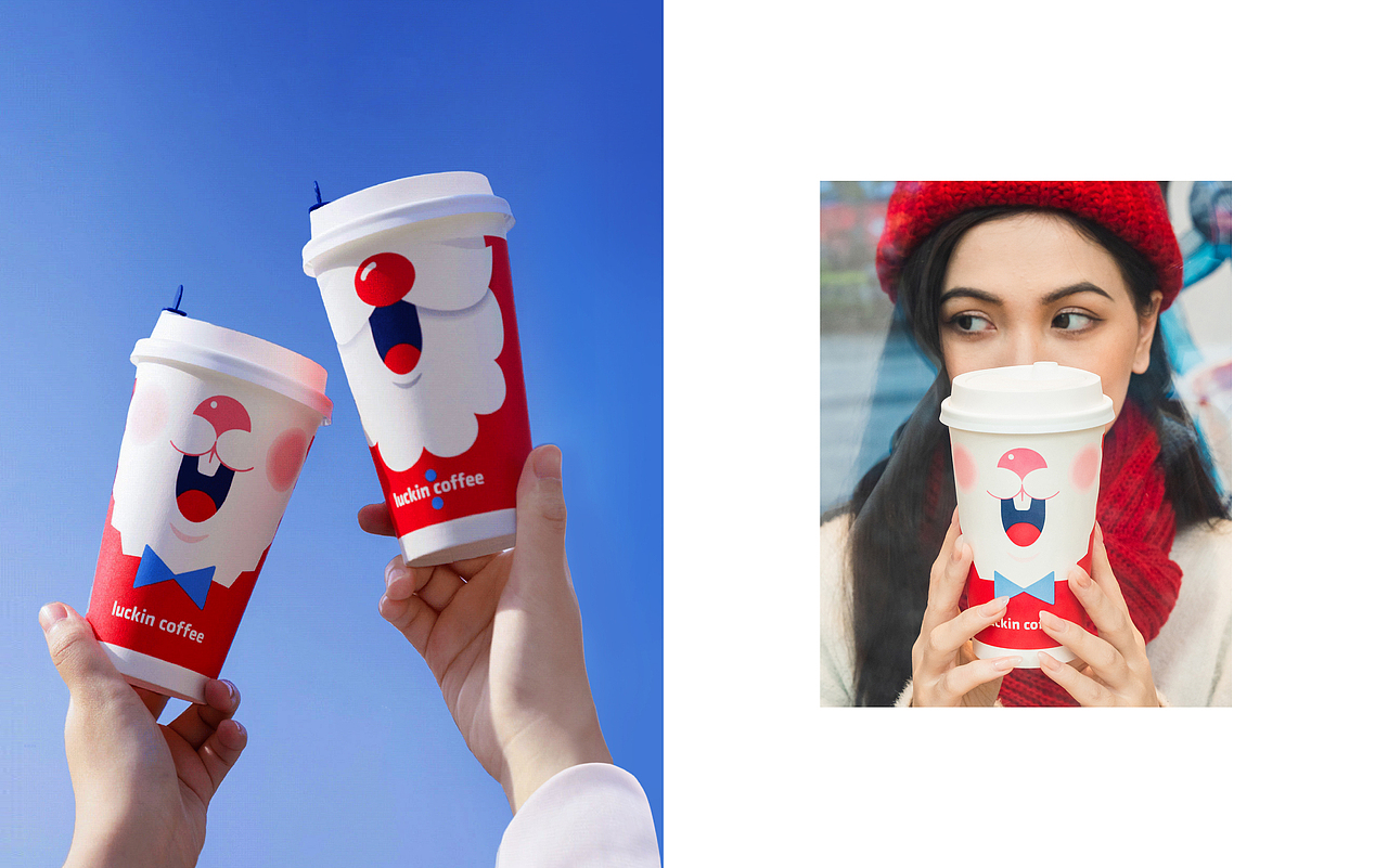 luckin coffee瑞幸咖啡圣诞wow杯设计