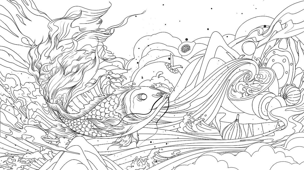 彩色绘--水果鱼