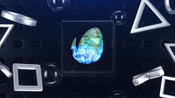 AE模板 | 科幻动态游戏标志图形LOGO演绎动画开场