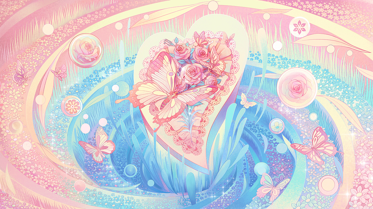 用心创世界，用心创美好（图ZMzM3NDM3ODMy） - 商业插画 - 站酷设计师桃林子原创素材 - 站酷ZCOOL