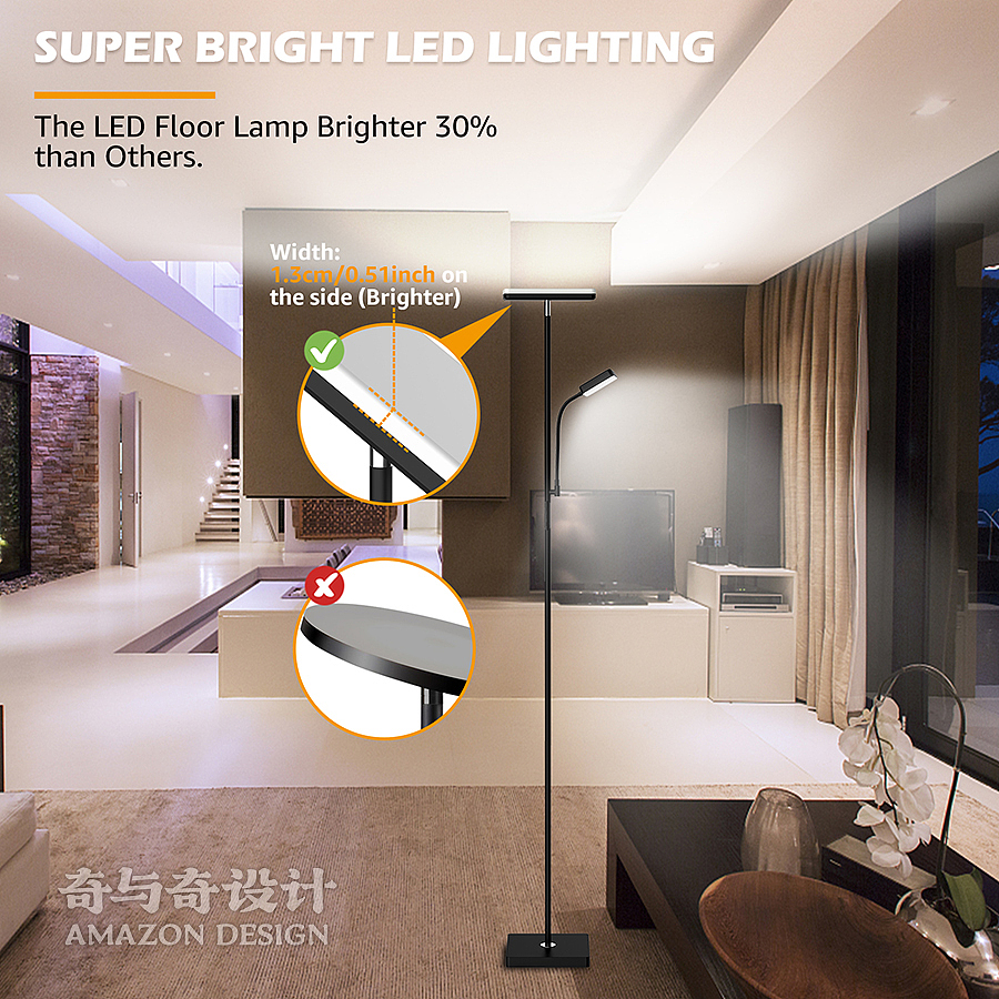 跨境电商亚马逊选品 产品主幅图设计-落地灯渲染设计