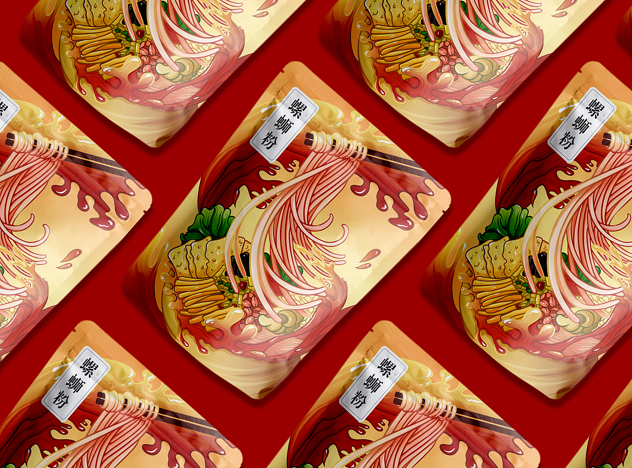 螺蛳粉包装设计插画（图ZMzIyOTQ3MTA4） - 创作习作 - 站酷设计师是蓝小仙啊原创素材 - 站酷ZCOOL