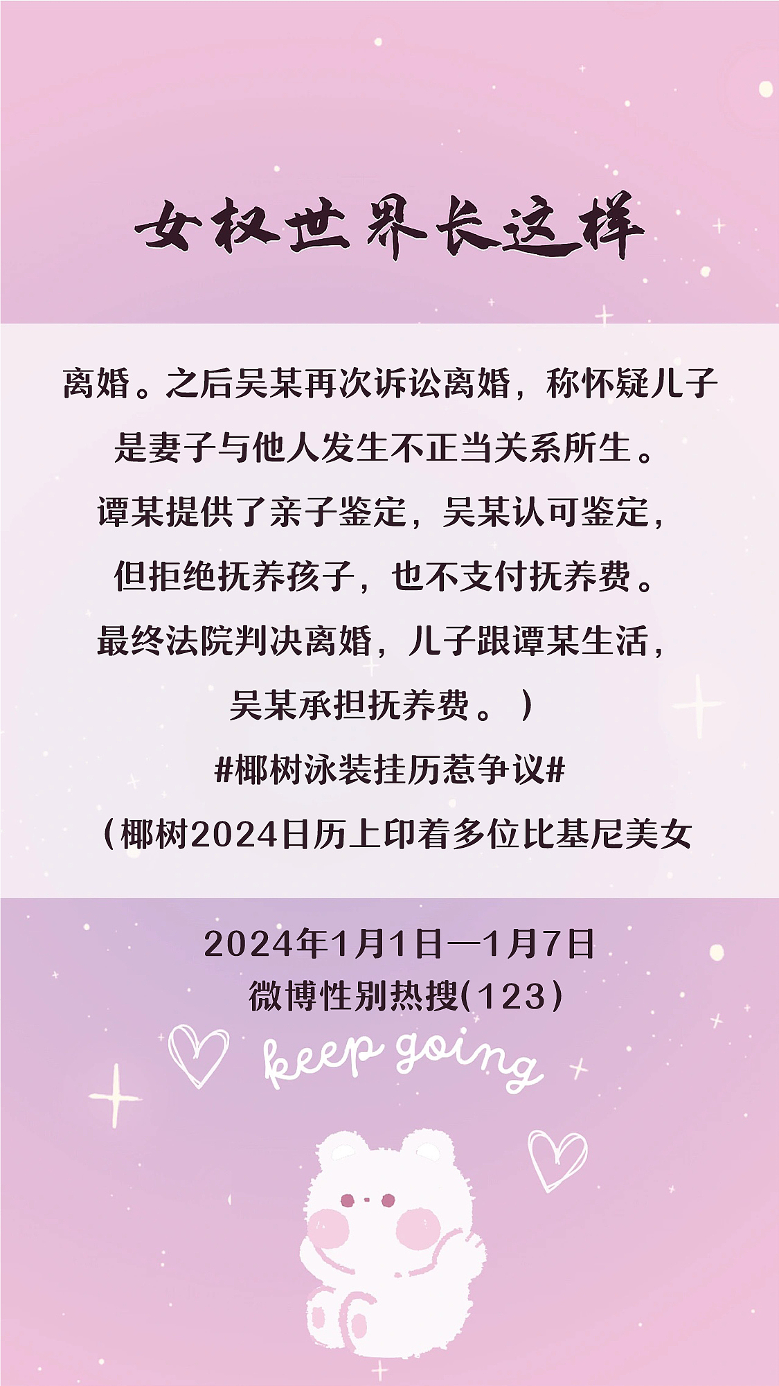 阿p-女权世界长这样73: 1/1/2024-1/7/2024（下）